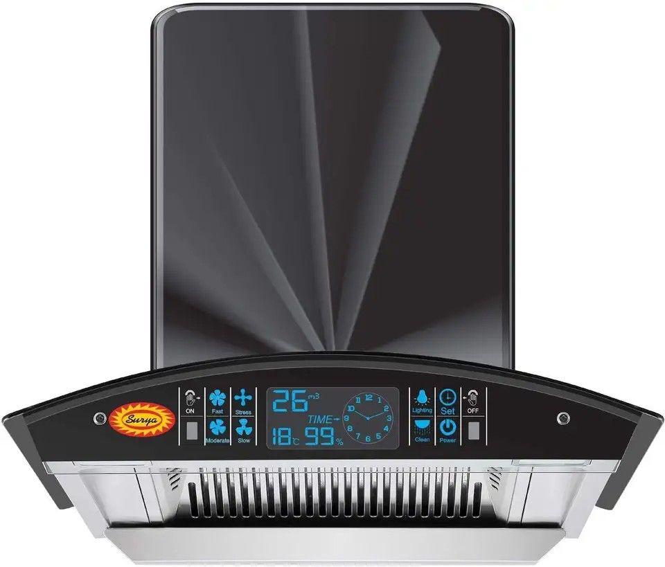 SURYA SS60 Black 1400 CMH 60 cm Curved Shape Filterless Powerful ...more