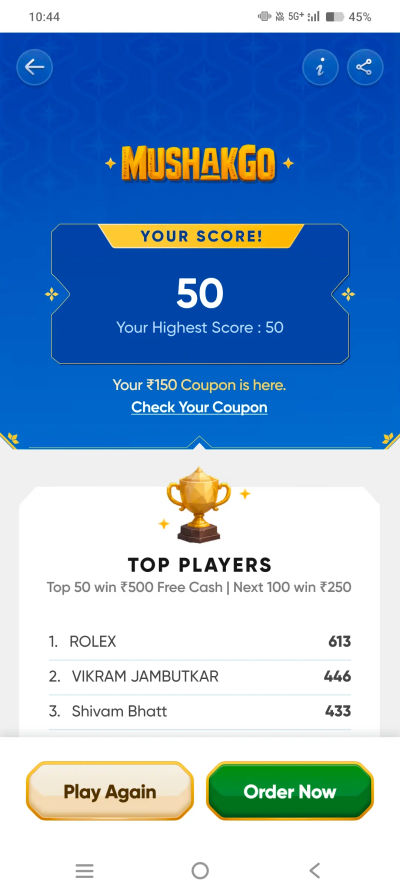 swiggy up to 650 free cash