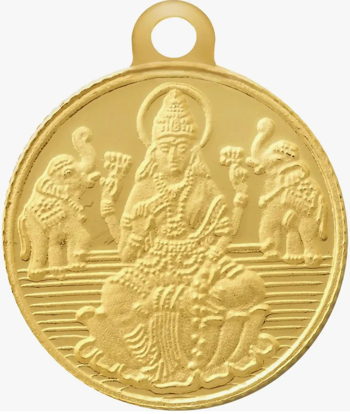 Bangalore Refinery 2 Gram Round Lakshmi 24k (999) Gold Pendant (without hook)