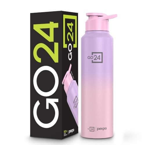 Go24 pexpo Stainless Steel Water Bottle 1 ltr, Fridge Bottle