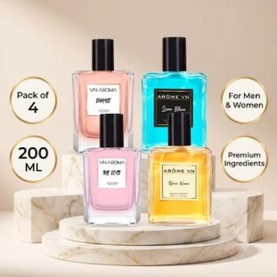 VN AROMA Combo Pack of 4 |Inhale | Lune Bleue |Epice Noire | The Lost | Eau de Toilette - 200 ml