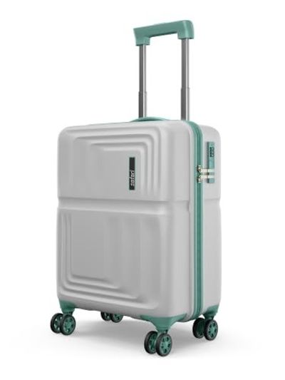 Safari Roma Hard Luggage Trolley Bag with 8 Wheels Cabin Size Carry on Suitcase - Fog Grey