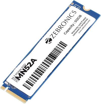 Zebronics 512GB M.2 NVMe SSD, 2280 Form Factor, 2200MB/s Read & 1600MB/s