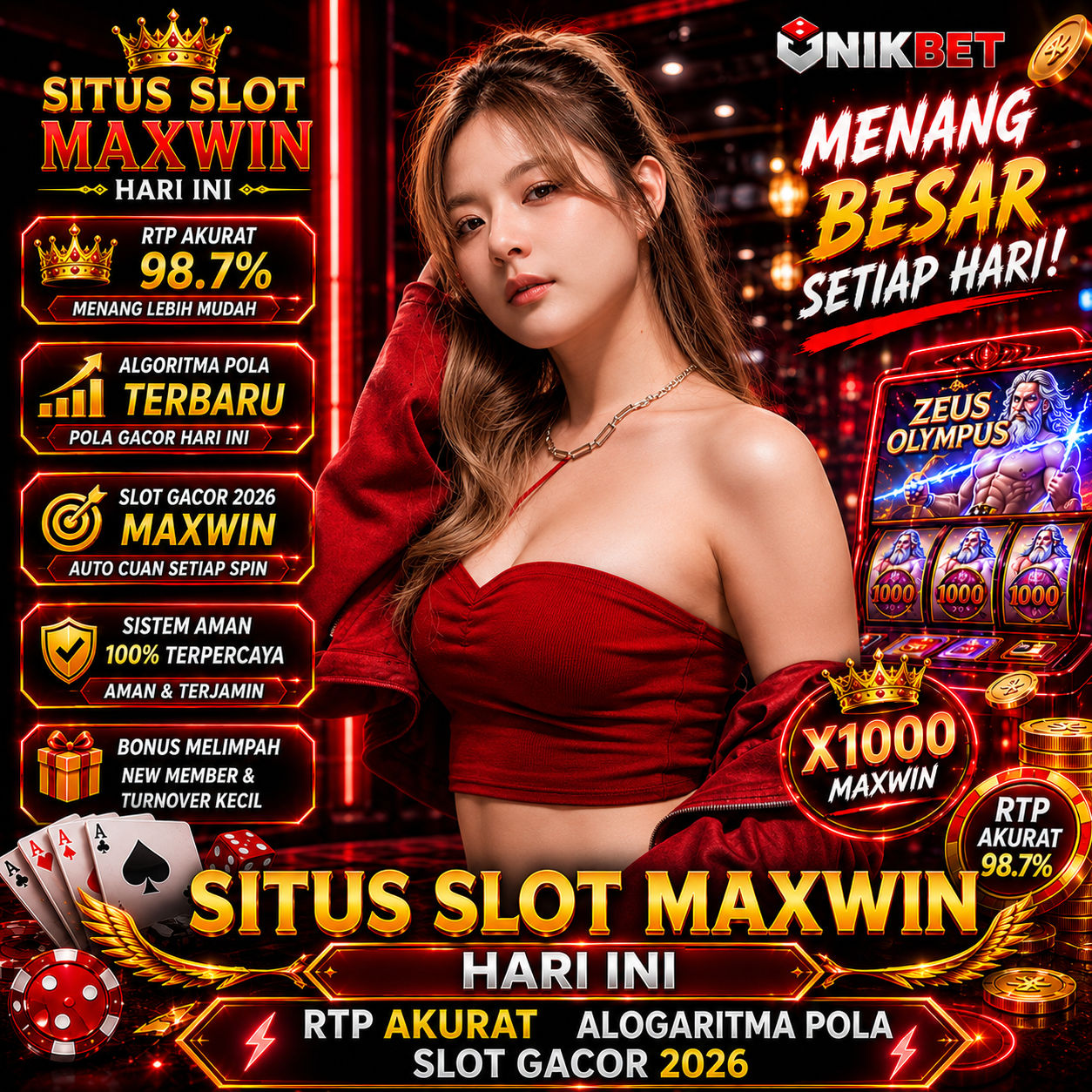 Thumbnail 1 of 3, Poster, UNIKBET : Situs Slot Maxwin Hari Ini Rtp Akurat Alogaritma Pola Slot Gacor 2026 designed and sold by UNIKBET.