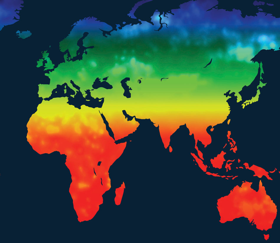 coloured map of the world