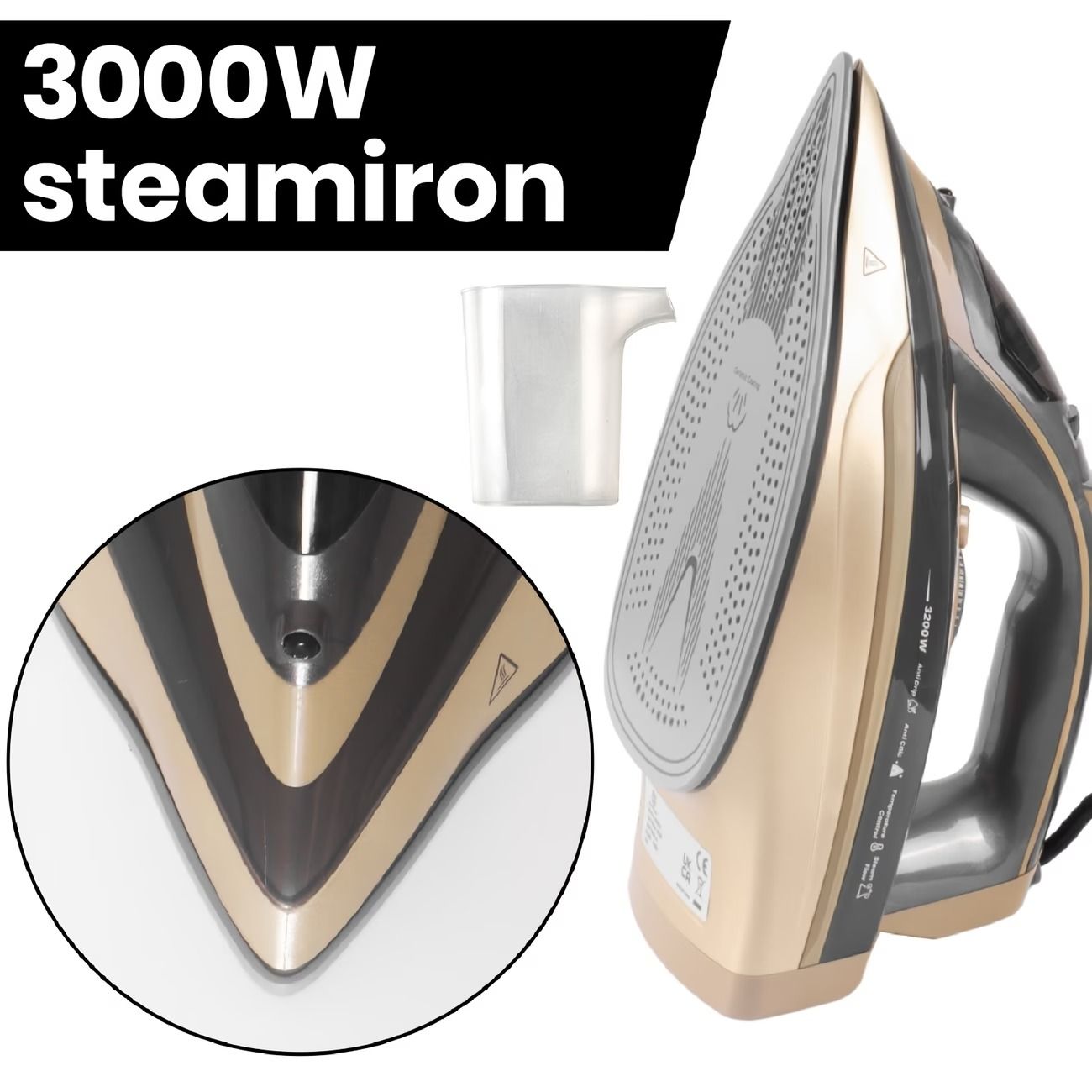 UPERLEX 3000W Steam Iron With Vertical Steaming, Fast Heating Non-Stick Ceramic Soleplate, Garment Steamer With 400ml Water Tank For Home Travel Use