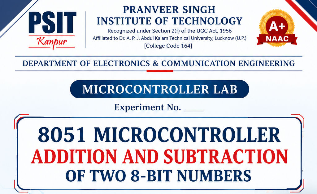 Microprocessor & Microcontroller 8051 Addition & Subtraction