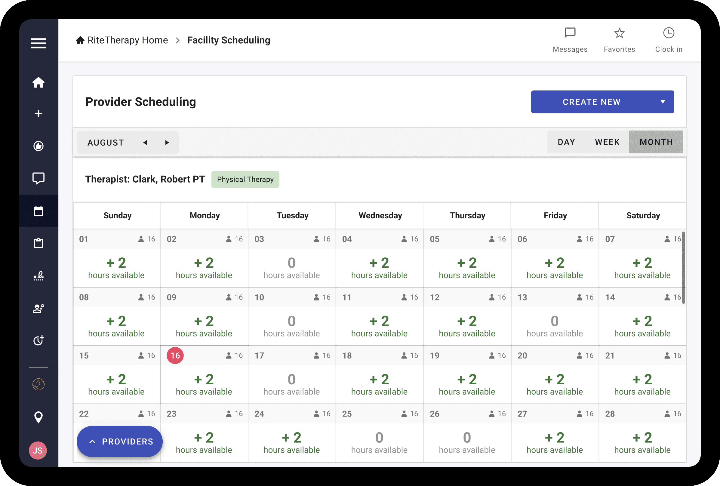 Help schedulers find therapist availability
