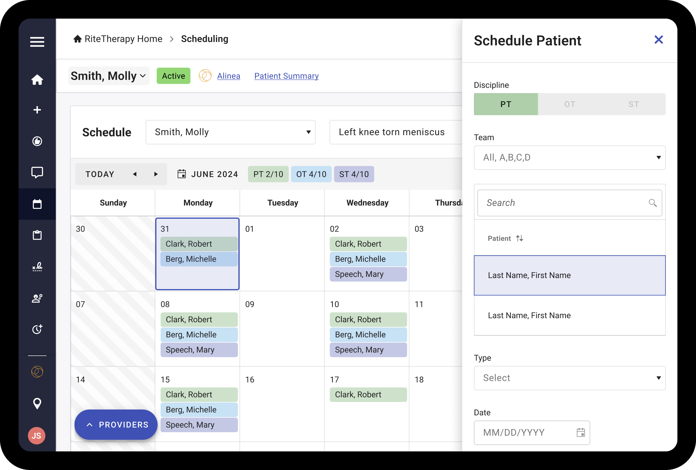 Schedule a therapist