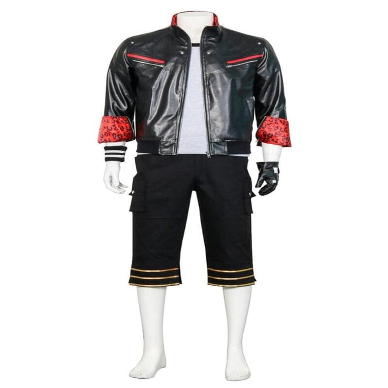 Leslie Kyle Cosplay Costume Men Leather Jacket for Adult T-shirt Pants Gloves Set