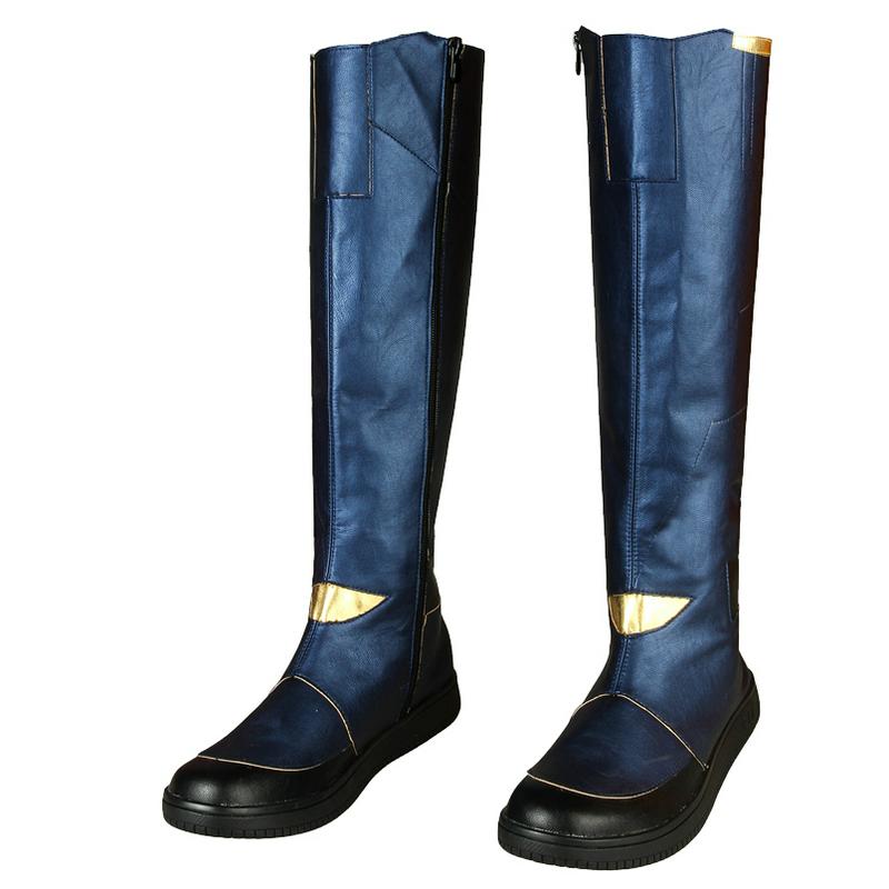 Movie Ending Game Cosplay Costume Superheroine Captain Carol Danvers Blue Length Boots