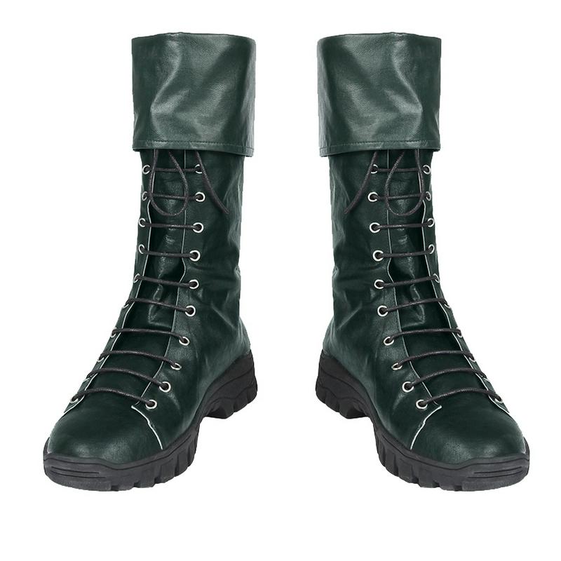 Arrow Season 8 Cosplay Costume Superhero Oliver Queen Green Long Boots For Men