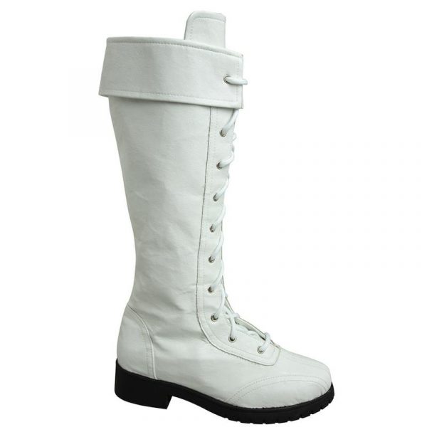 Fighting Game SF 5 Cosplay Costume Chun-Li White Long Battle Boots