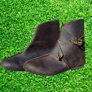 Men's Medieval Leather Middle Ages Ankle Boots Victorian Renaissance