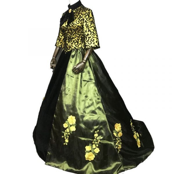 Cinderella Stepmother Green Party Princess Dress Fancy Cosplay Costume Adult Women Ball Gown