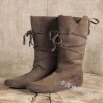 Medieval Viking Costume Retro Men Knight Boots Larp PU Leather