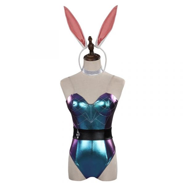 LoL Ahri KDA Cosplay Costume Bunny Girls Dress Jumpsuit Outfits