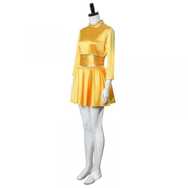 Old Movie White Christmas Cosplay Costume Retro Yellow Dancing Dresses