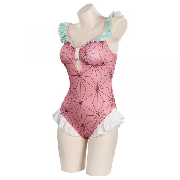 Demon Slayer Kamado Nezuko Cosplay Costume Bodysuit Swimwear Outfits