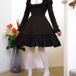 Vintage Slim Cotton Dress Lolita Classic Mary Magdalene Women Bow Tie Ruffle Layer Princess