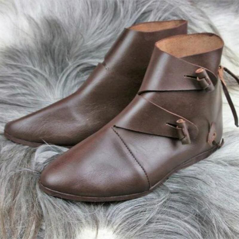Medieval Viking Cosplay PU Leather Boots Pirate Paladin Knight Prince