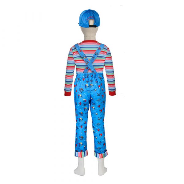 Child’s Play Chucky Good Guys Cosplay Costume for Kids Printed Blue