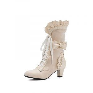 Renaissance Medieval Victorian steampunk Cosplay Boots For Women