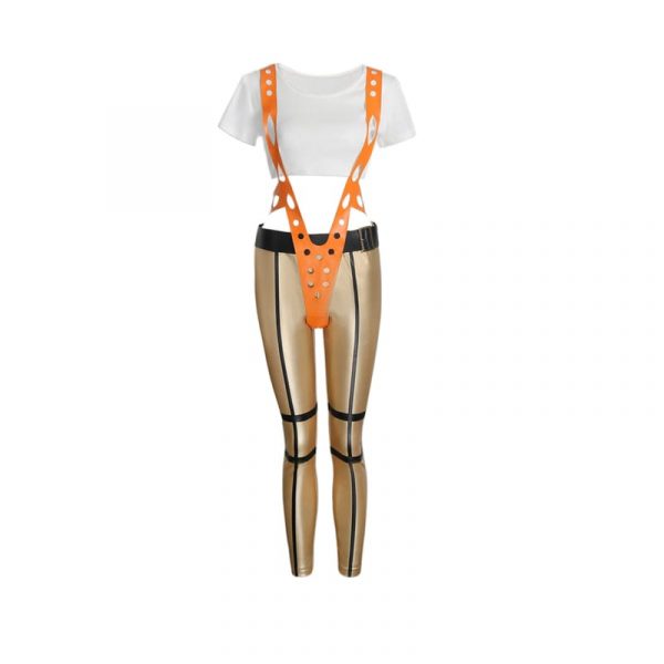 The Fifth Element Leeloo Sexy Skinny Pants Short T-Shirt Body Suit Outfits
