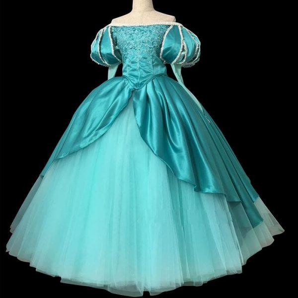 Custom-Made Top Quality Ariel Princess Cosplay Costume With Pearls Dress
