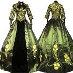 Cinderella Stepmother Green Party Princess Dress Fancy Cosplay Costume Adult Women Ball Gown