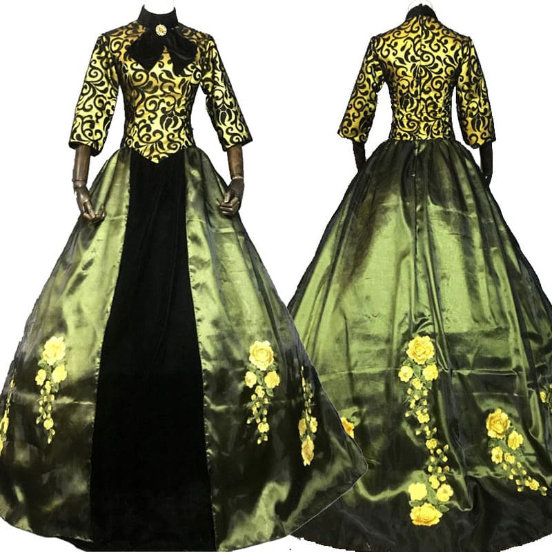 Cinderella Stepmother Green Party Princess Dress Fancy Cosplay Costume Adult Women Ball Gown