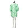 Medieval Dress for Women Fashionable Puff Sleeve Retro Style Green Color Flower Printed Mini One-piece Dresses