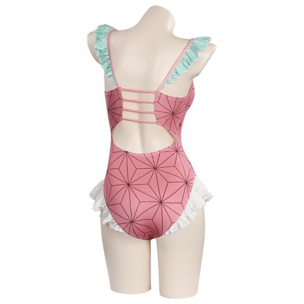 Demon Slayer Kamado Nezuko Cosplay Costume Bodysuit Swimwear Outfits