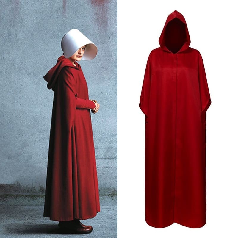 The Handmaid’s Tale Cloak Handmaid Offred Women Cosplay Dark Red Cloak