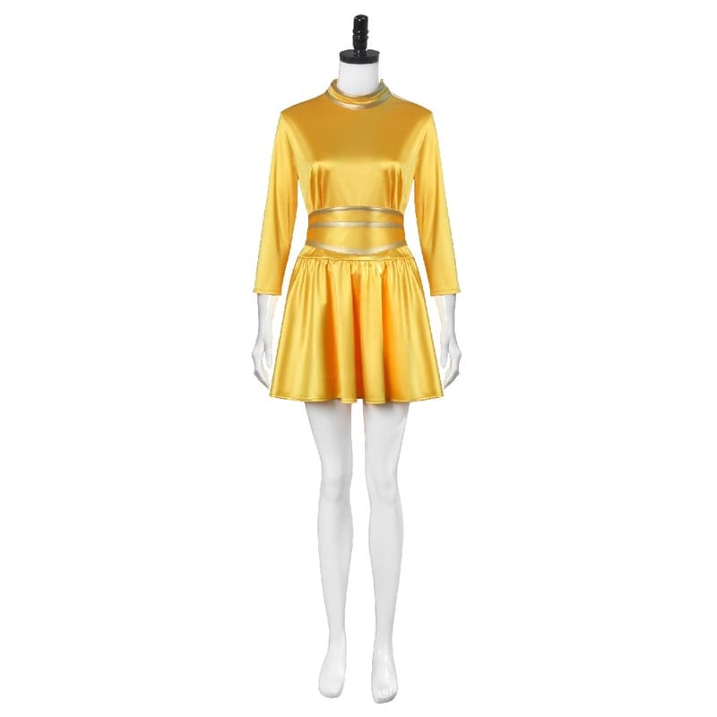 Old Movie White Christmas Cosplay Costume Retro Yellow Dancing Dresses