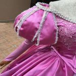 Ariel Princess Cosplay Costume Pink Dress Long Sleeve With Pearl