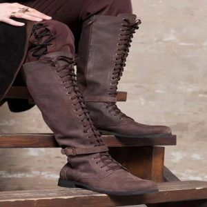Men's Medieval Leather Middle Ages Ankle Boots Victorian Renaissance