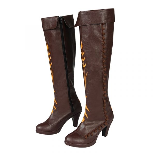 Snow Queen 2 Cosplay Costume Princess Anna Black Long Boots