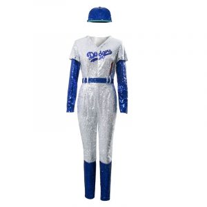 Movie Rocketman Cosplay Costume Elton John Baseball Sequins Uniform Cap Jumpsuit Outfit