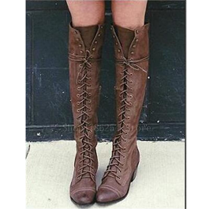 Viking Cosplay Larp PU Leather Warrior Women Cosplay Boot