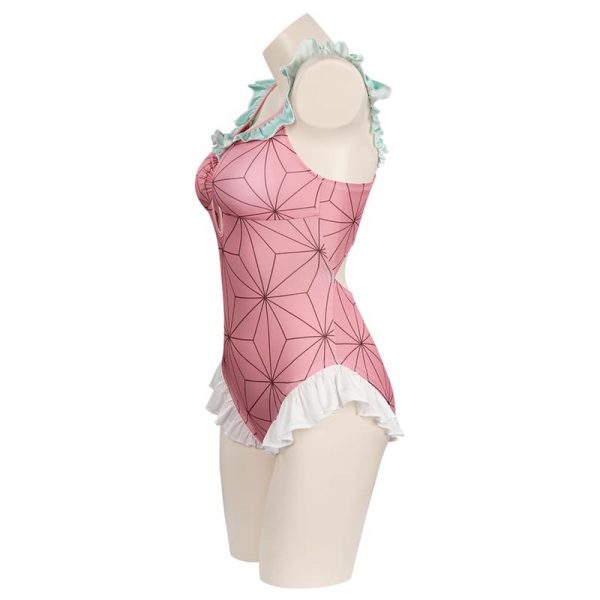 Demon Slayer Kamado Nezuko Cosplay Costume Bodysuit Swimwear Outfits
