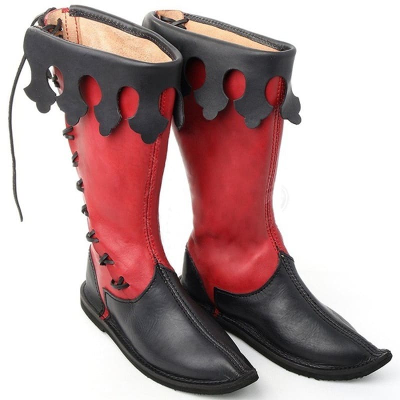 Cosplaydiy Men's Medieval Leather Middle Ages Ankle Boots Victorian Renaissance