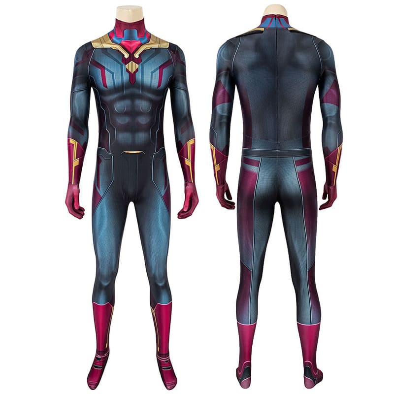 Adult Superheroes Infinity War Vision Jumpsuit Cosplay Costume