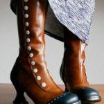 Medieval Steampunk Cosplay Boots Winter Larp Viking Pirate PU Leather