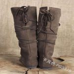 Medieval Viking Costume Retro Men Knight Boots Larp PU Leather