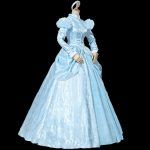 Movie Cinderella Winter Long Sleeves Princess Dress Adult Women Ball Gown