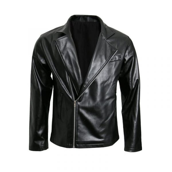 50s Grease BIRDS Jacket T-Birds Vintage Black Faux Leather Moto Biker Short Jacket