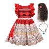 VOGUEON Girl Moana Dress Up Costume Children Ruffles Backless Vaiana Fancy Princess Outfit