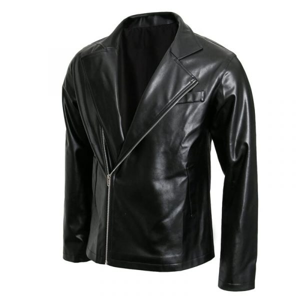 50s Grease BIRDS Jacket T-Birds Vintage Black Faux Leather Moto Biker Short Jacket