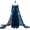 Elsa Dress Cosplay Costume Anime Uniform Blue Suit Adult Women